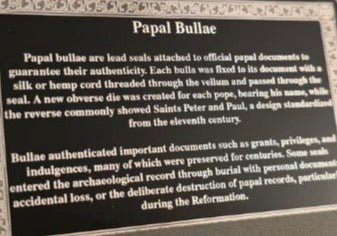 Papal Bulla Display