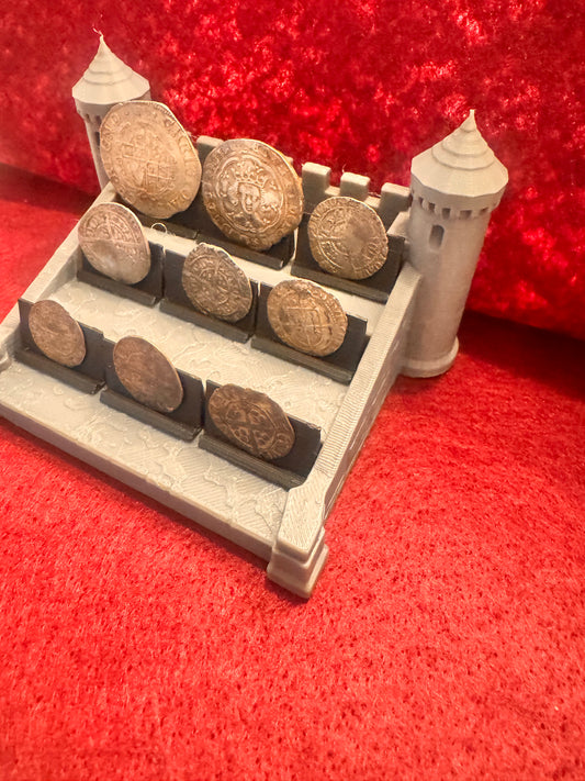 Mini castle coin display.