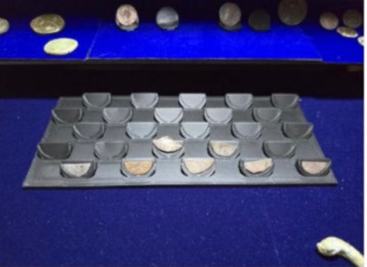 25 Cut Half Coin Display